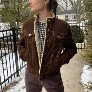 Vintage GAP corduroy jacket, faux sherpa lined!!!